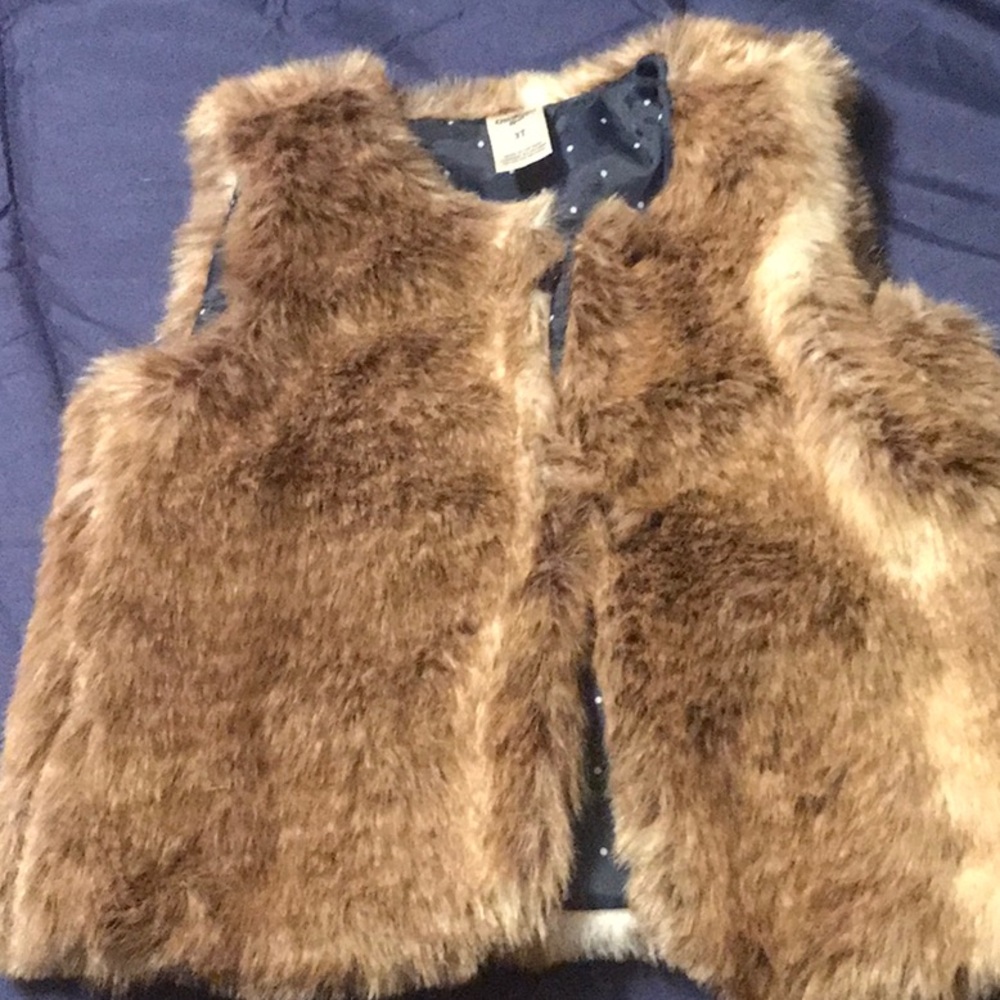OshKosh B'gosh Brown Faux Fur Vest